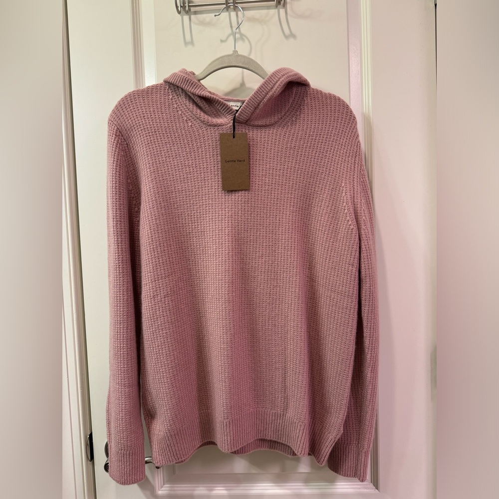 NWOT Gentle Herd 100% Cashmere Pullover Hooded Sweater